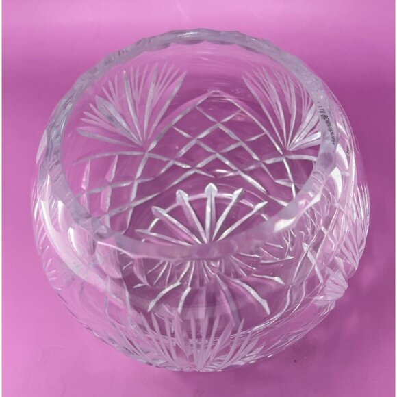 Vintage Polish Hand Cut Crystal Bowl Handmade in Poland 4.5" Tall Cut Glass - Picture 4 of 6